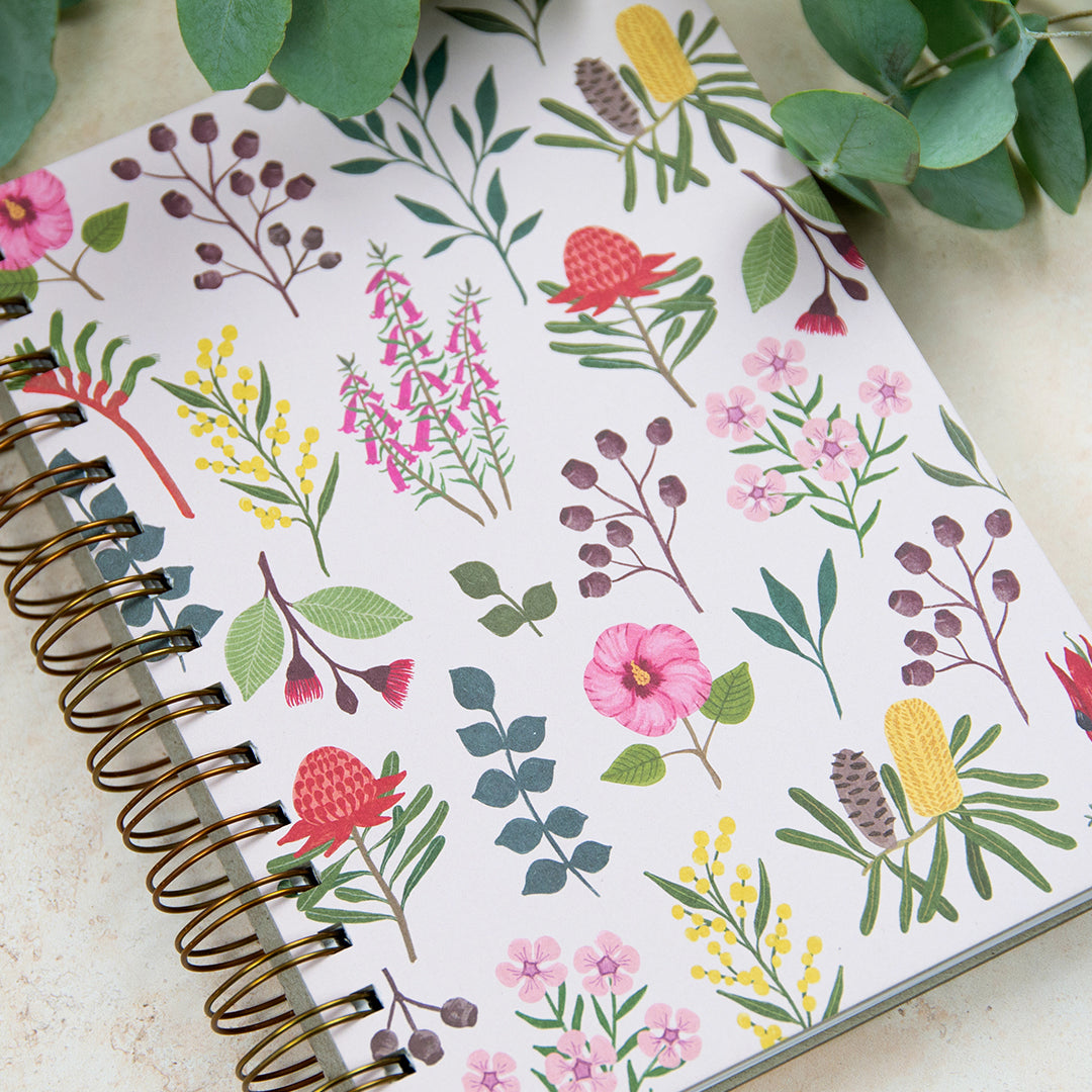 Beautiful A5 Lined Journal. The perfect one line a day journal to help you jot down key moments in your day. Australian Made, spiral bound lined journal with a protective hardbound cover.